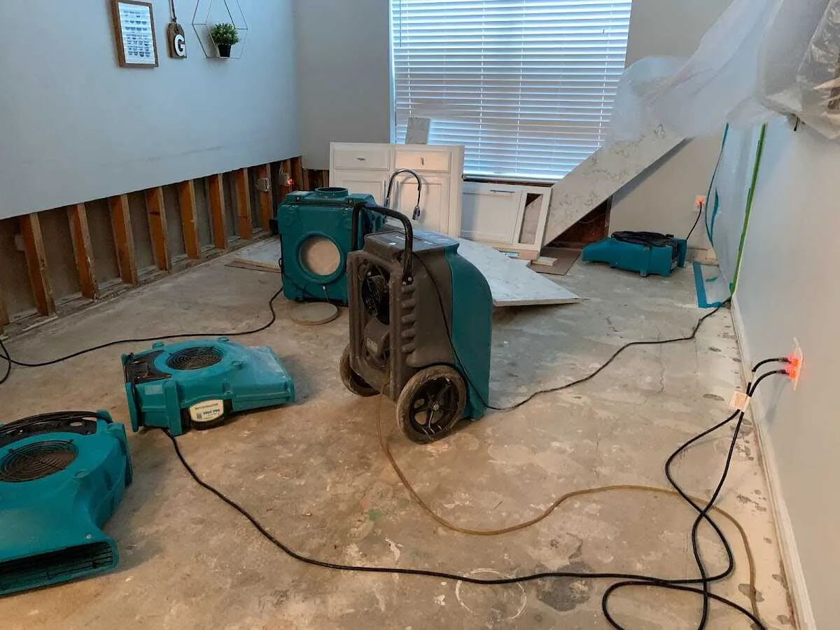 Dehumidifier in flood-cut room for Water Damage Restoration in Lochmoor Waterway Estates